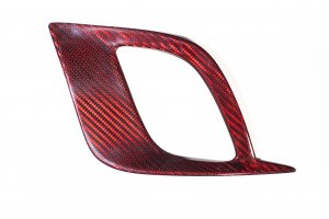 FIAT 500 Front Side Air Duct Diffuser Set - Carbon Fiber - NA Model - Red Candy